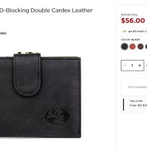 $70 NWOT Buxton Black Leather Wallet